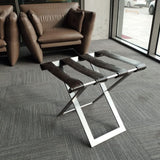 Foldable Metal Luggage Rack with Genuie Leather from VITAHOME DESIGN LLC