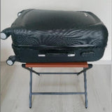 Foldable Metal Suitcase Rack with Genuie Leather from VITAHOME DESIGN LLC