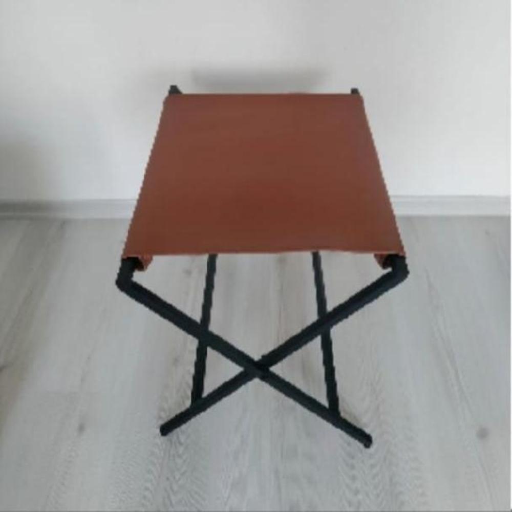 Foldable Metal Suitcase Rack with Genuie Leather from VITAHOME DESIGN LLC