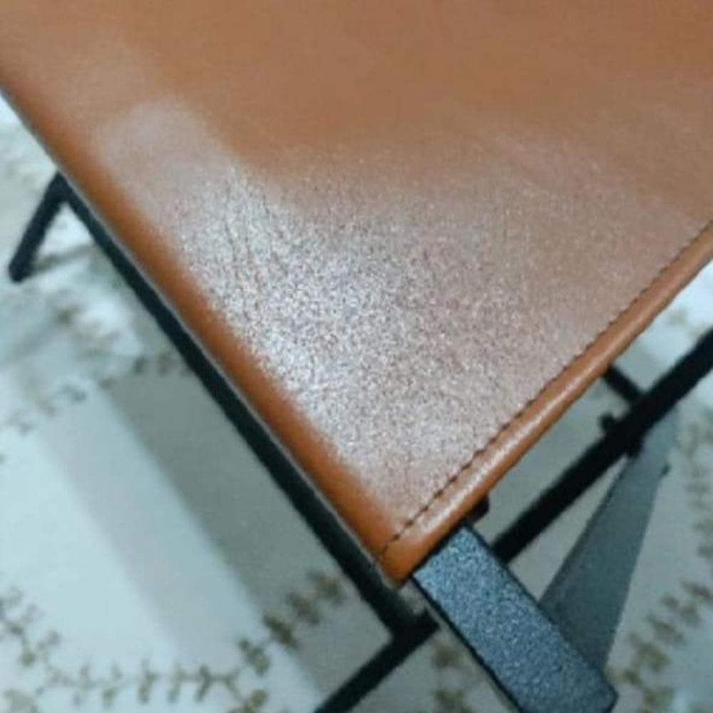 Foldable Metal Suitcase Rack with Genuie Leather from VITAHOME DESIGN LLC