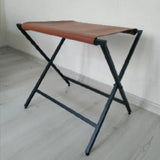Foldable Metal Suitcase Rack with Genuie Leather from VITAHOME DESIGN LLC