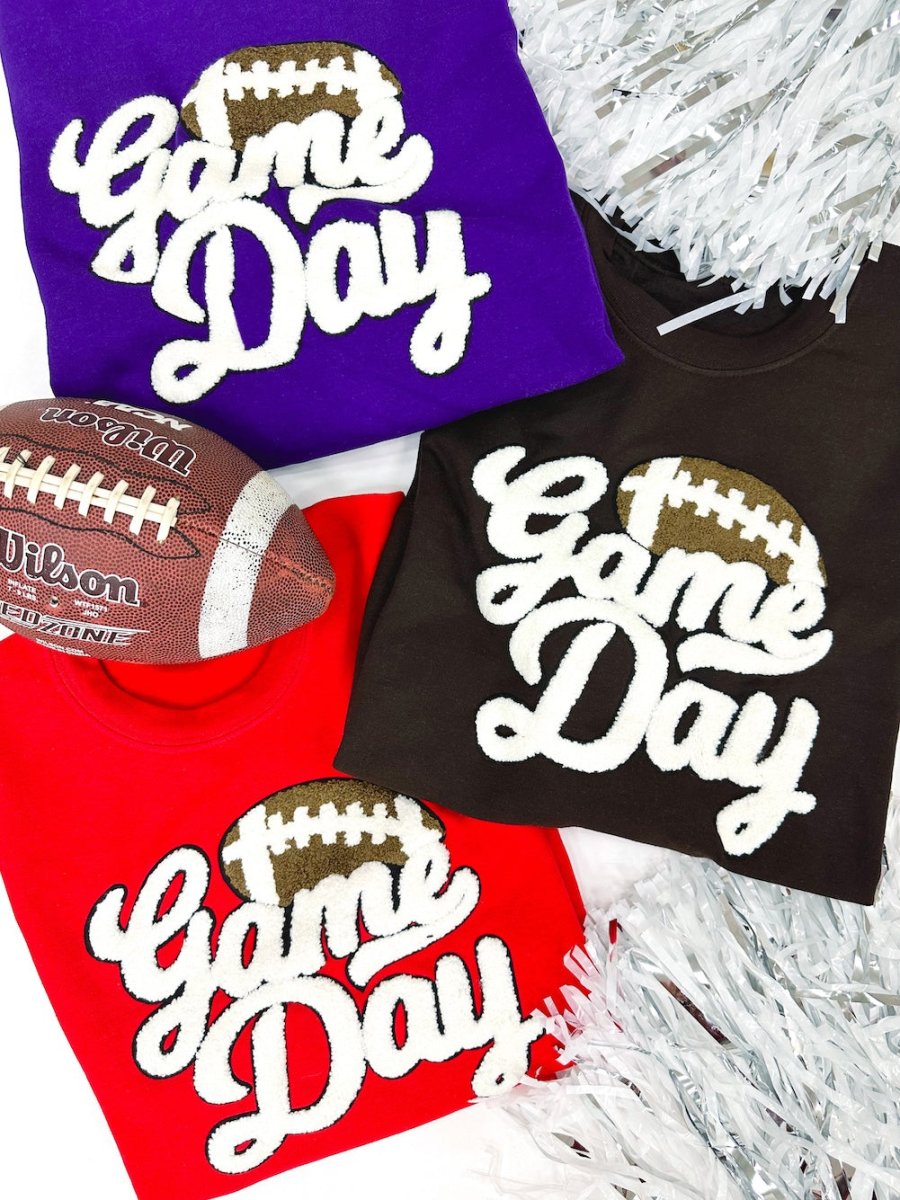 Football 'Gameday' Letter Patch Crewneck Sweatshirt from United Monograms