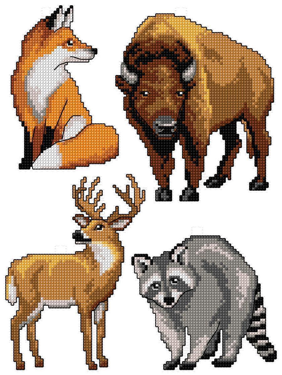 Forest Animals 125CS Counted Cross-Stitch Kit From Wizardi