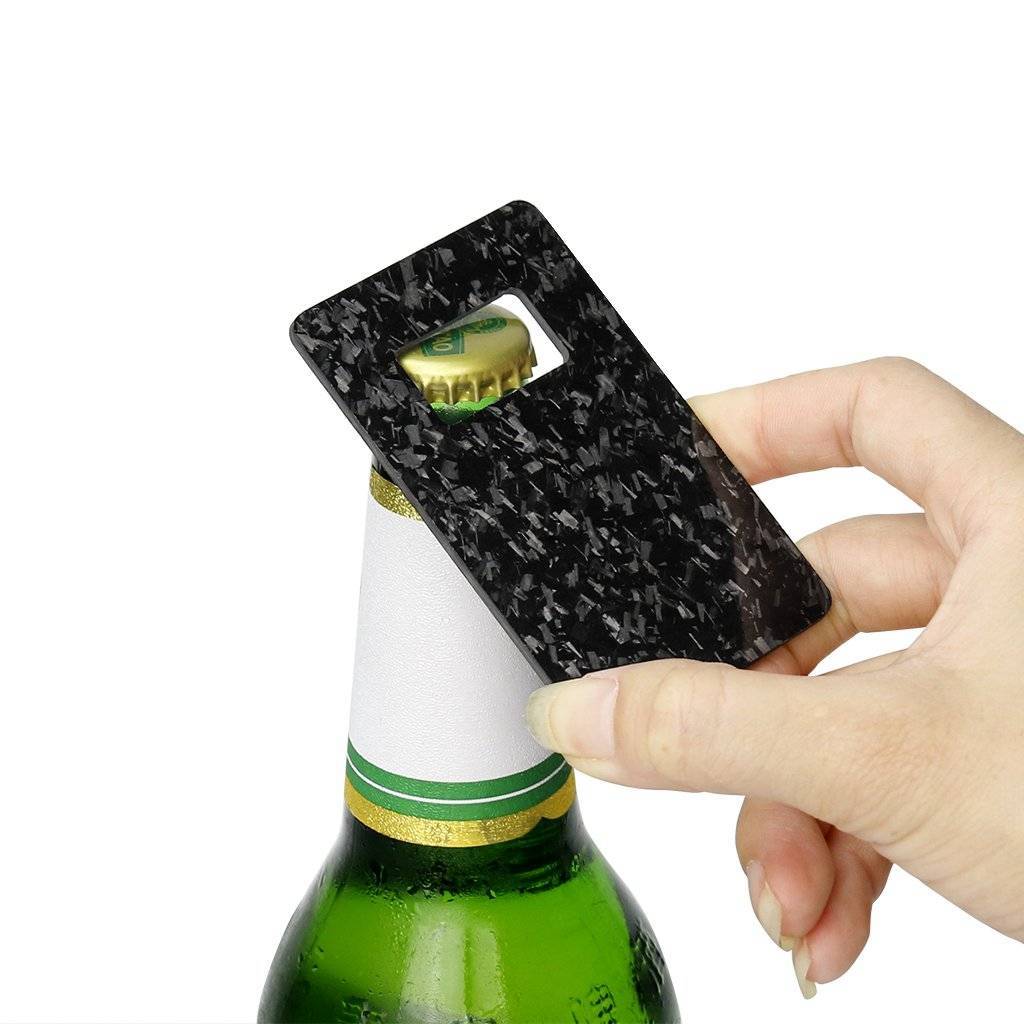 Forged Carbon Fiber Credit Card Size Bottle Opener from Simply Carbon Fiber