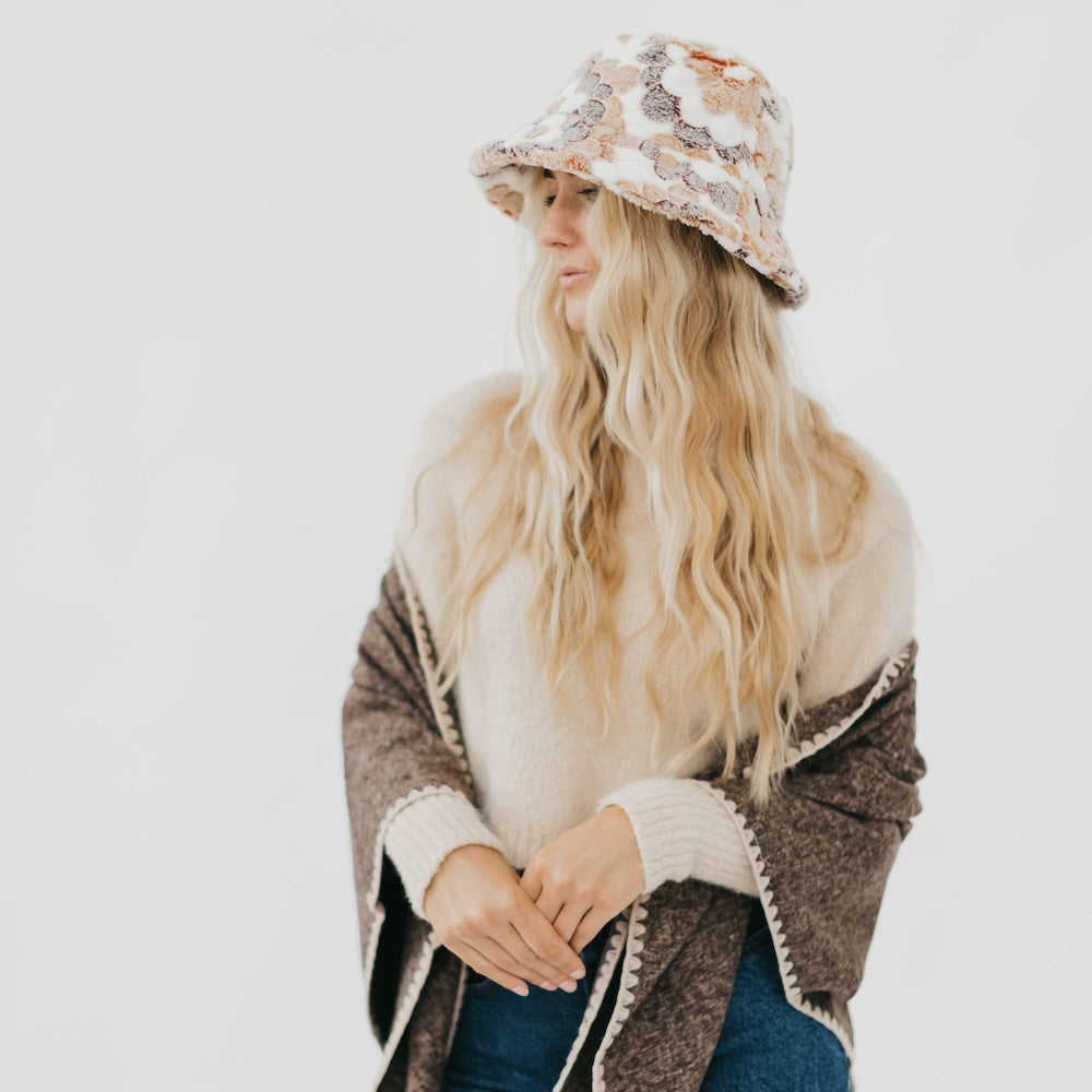 Forget Me Not Flower Fur Bucket Hat from Pretty Simple