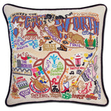 Fort Worth, TX Hand-Embroidered Pillow from Quirks!