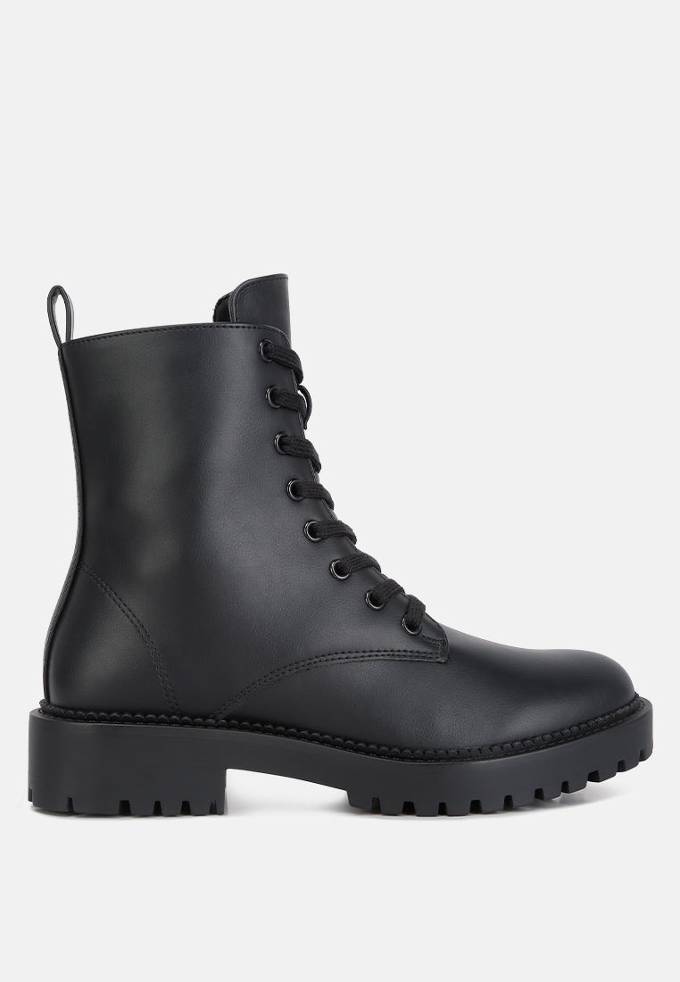 Forter Faux Leather Lace Up Boots from London Rag International