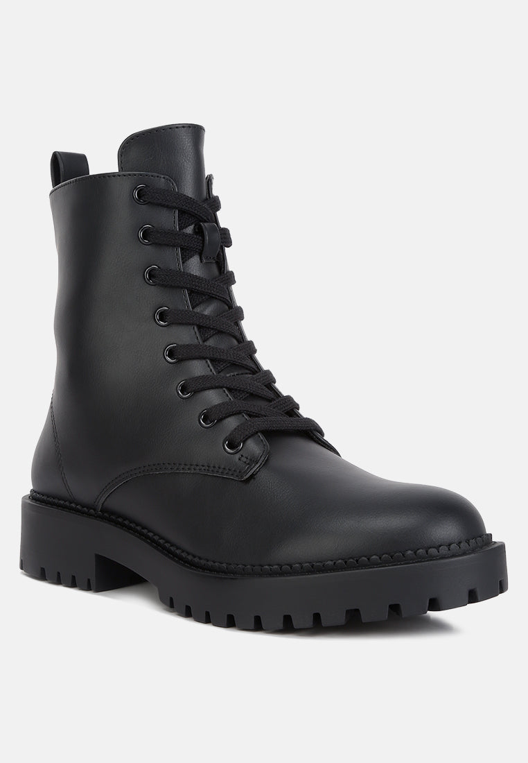 Forter Faux Leather Lace Up Boots from London Rag International