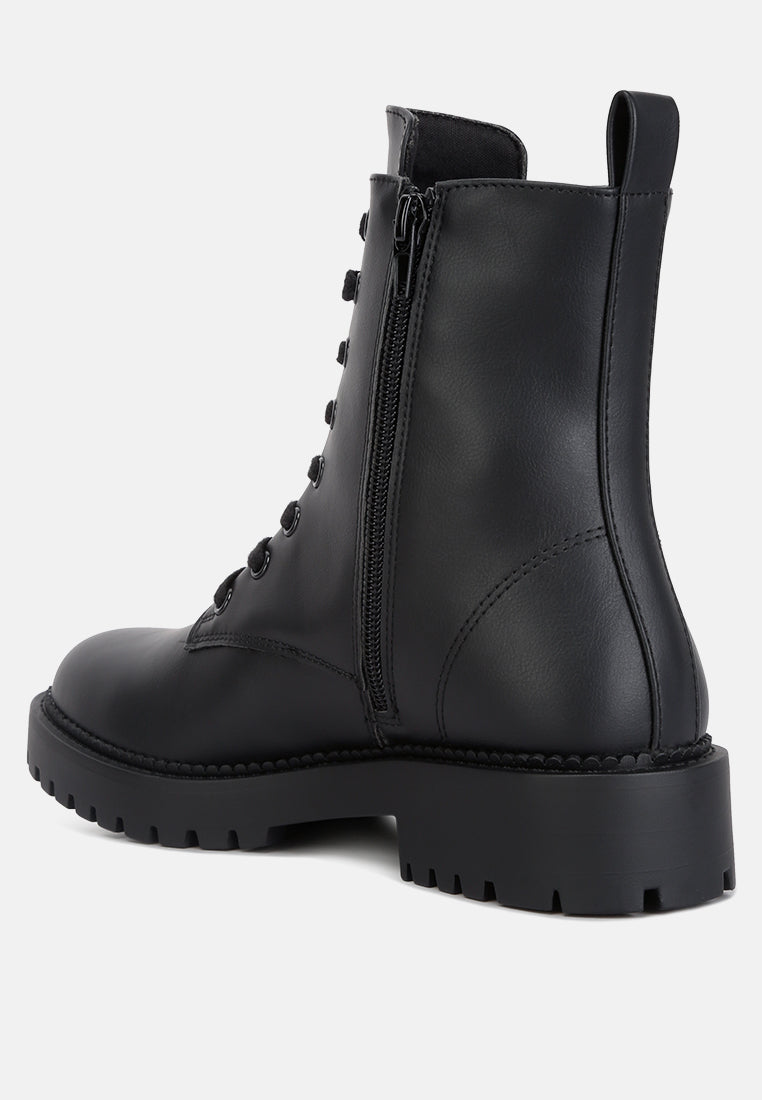 Forter Faux Leather Lace Up Boots from London Rag International