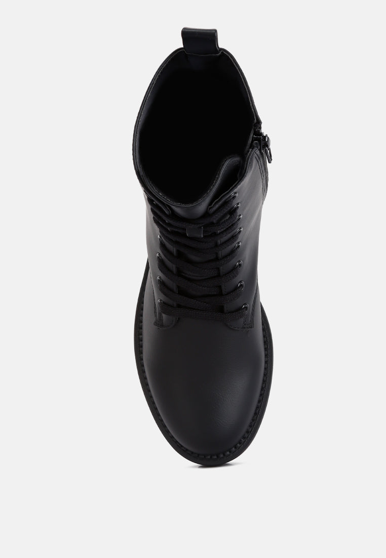 Forter Faux Leather Lace Up Boots from London Rag International