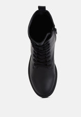 Forter Faux Leather Lace Up Boots from London Rag International