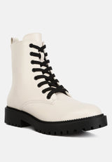 Forter Faux Leather Lace Up Boots from London Rag International