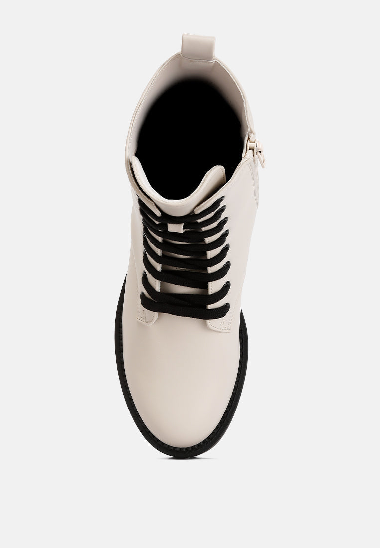 Forter Faux Leather Lace Up Boots from London Rag International