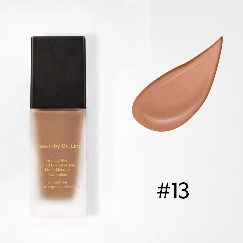 Healthy Skin Liquid Full Coverage Matte Makeup Foundation with SPF 30 from Epilynx Skincare and Cosmetics