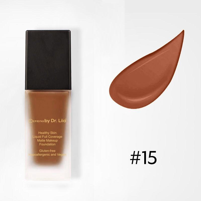 Healthy Skin Liquid Full Coverage Matte Makeup Foundation with SPF 30 from Epilynx Skincare and Cosmetics