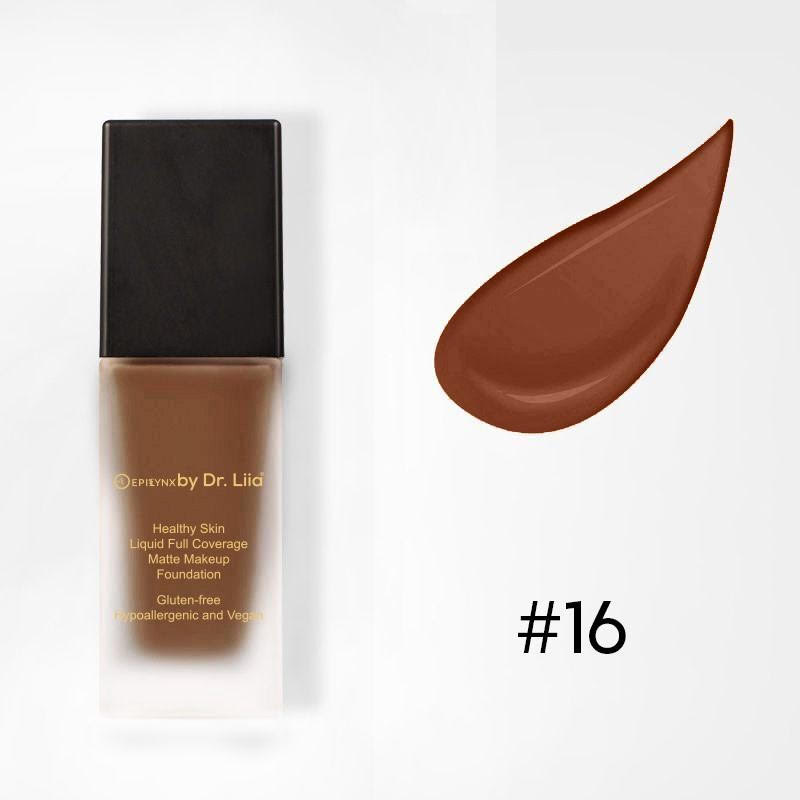 Healthy Skin Liquid Full Coverage Matte Makeup Foundation with SPF 30 from Epilynx Skincare and Cosmetics