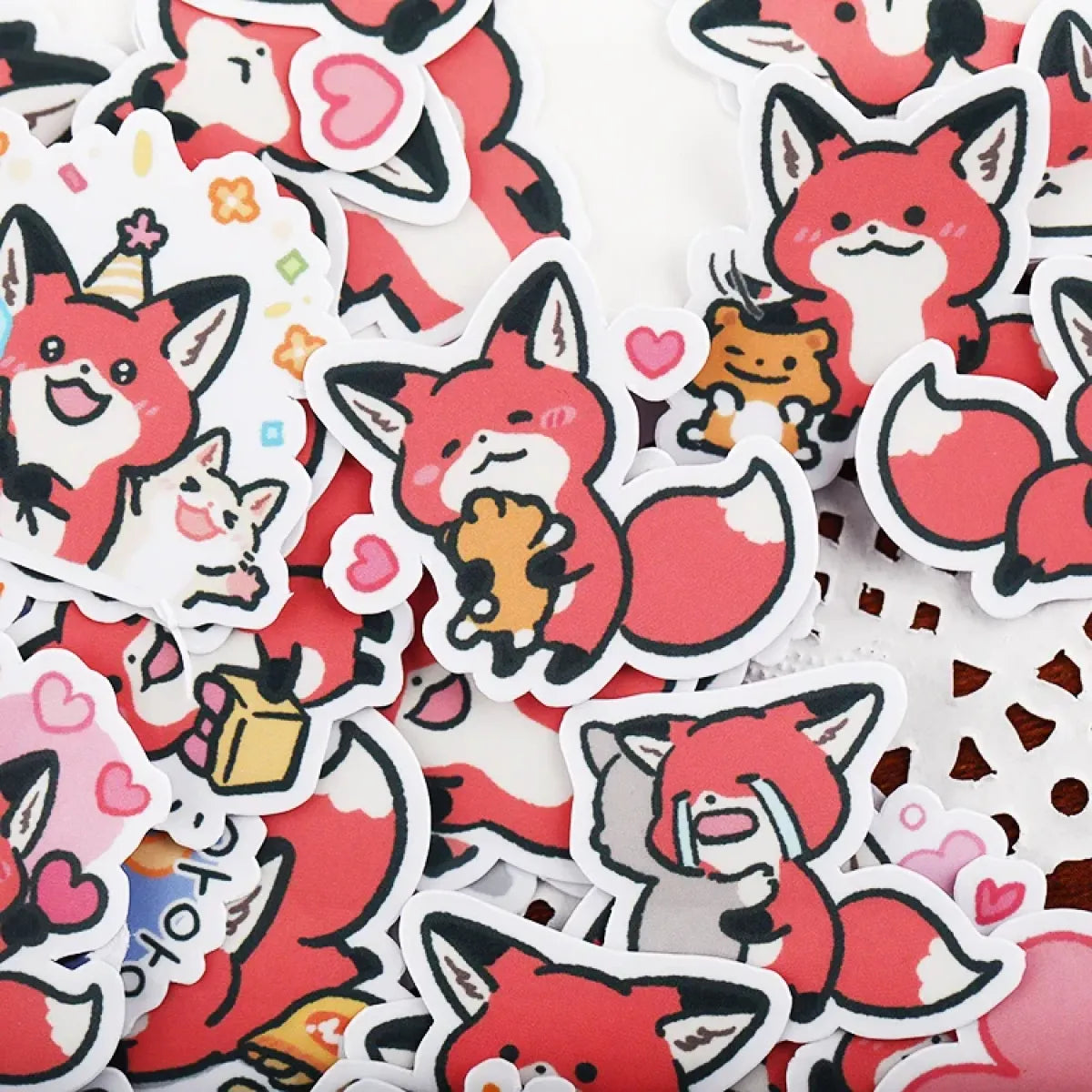 38pcs Little Fox Cartoon Stickers - DIY Photo Album Waterproof Decoration from Kawaii Stop