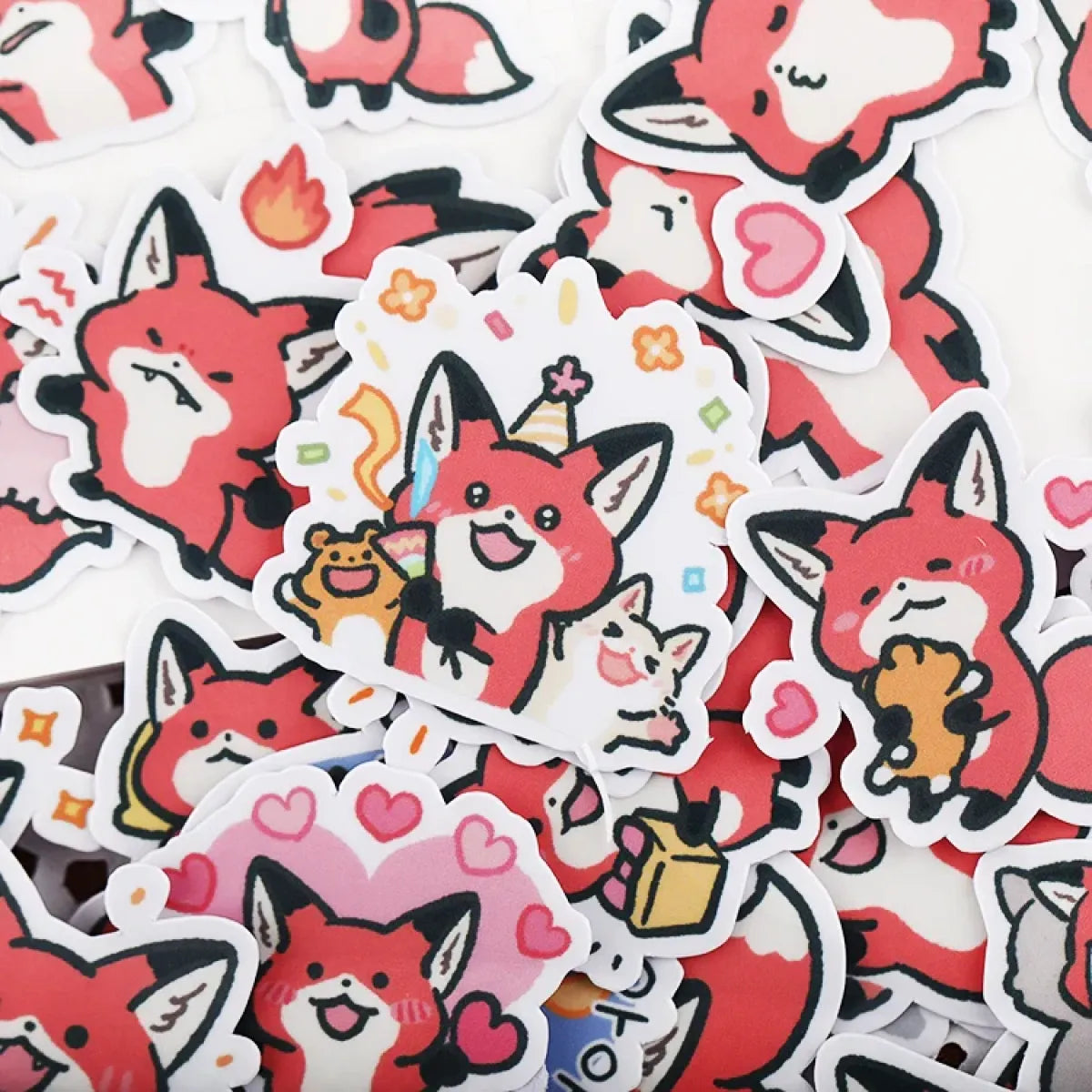 38pcs Little Fox Cartoon Stickers - DIY Photo Album Waterproof Decoration from Kawaii Stop