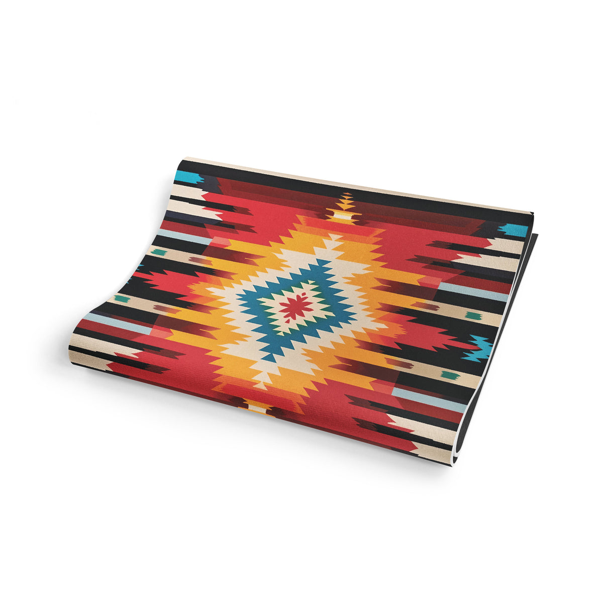 Fox Trail Yoga Mat – 6 mm Extra Thick, Double-Sided Non-Slip, Eco-Friendly PER with Multi-Color Striped Design | from Yune Yoga