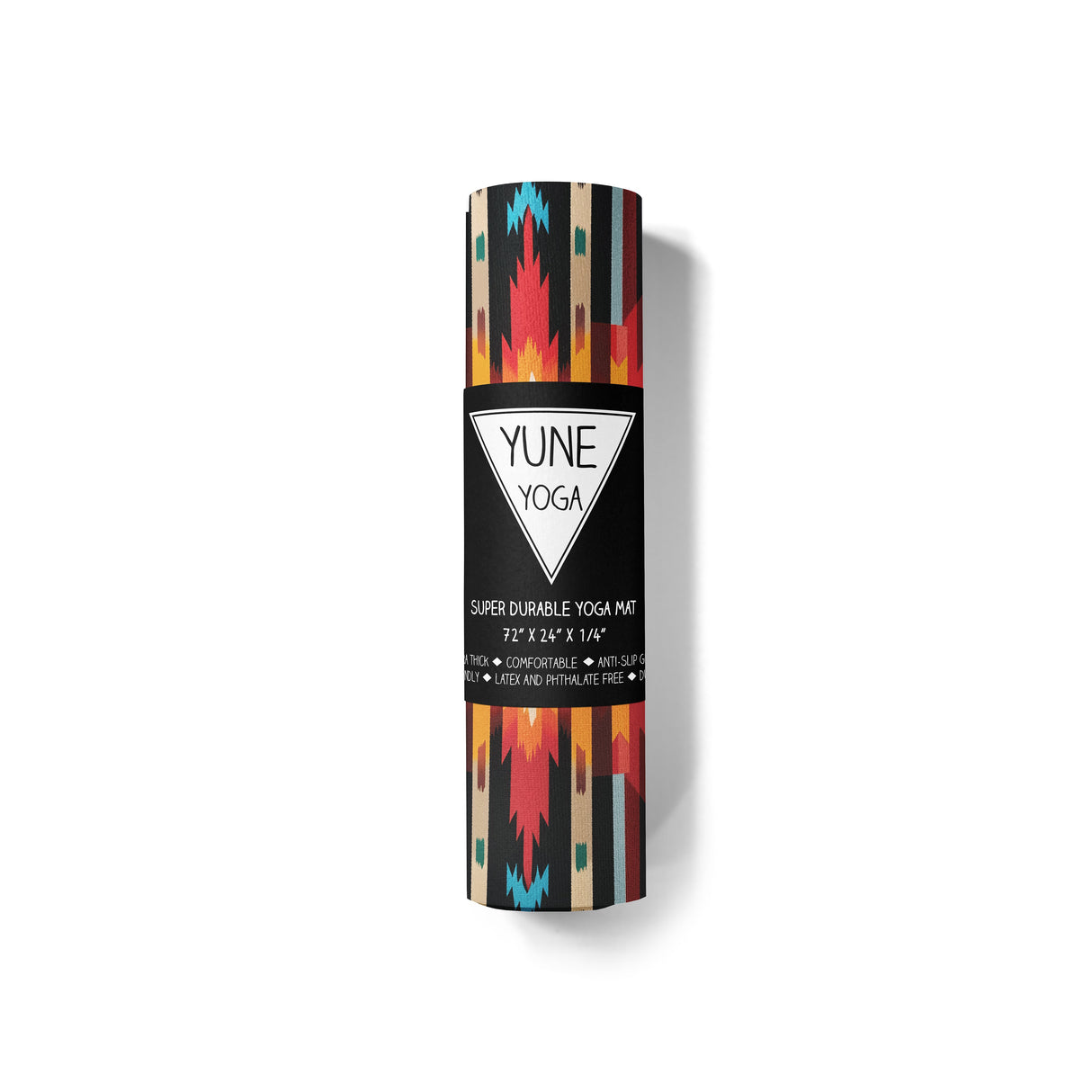 Fox Trail Yoga Mat – 6 mm Extra Thick, Double-Sided Non-Slip, Eco-Friendly PER with Multi-Color Striped Design | from Yune Yoga