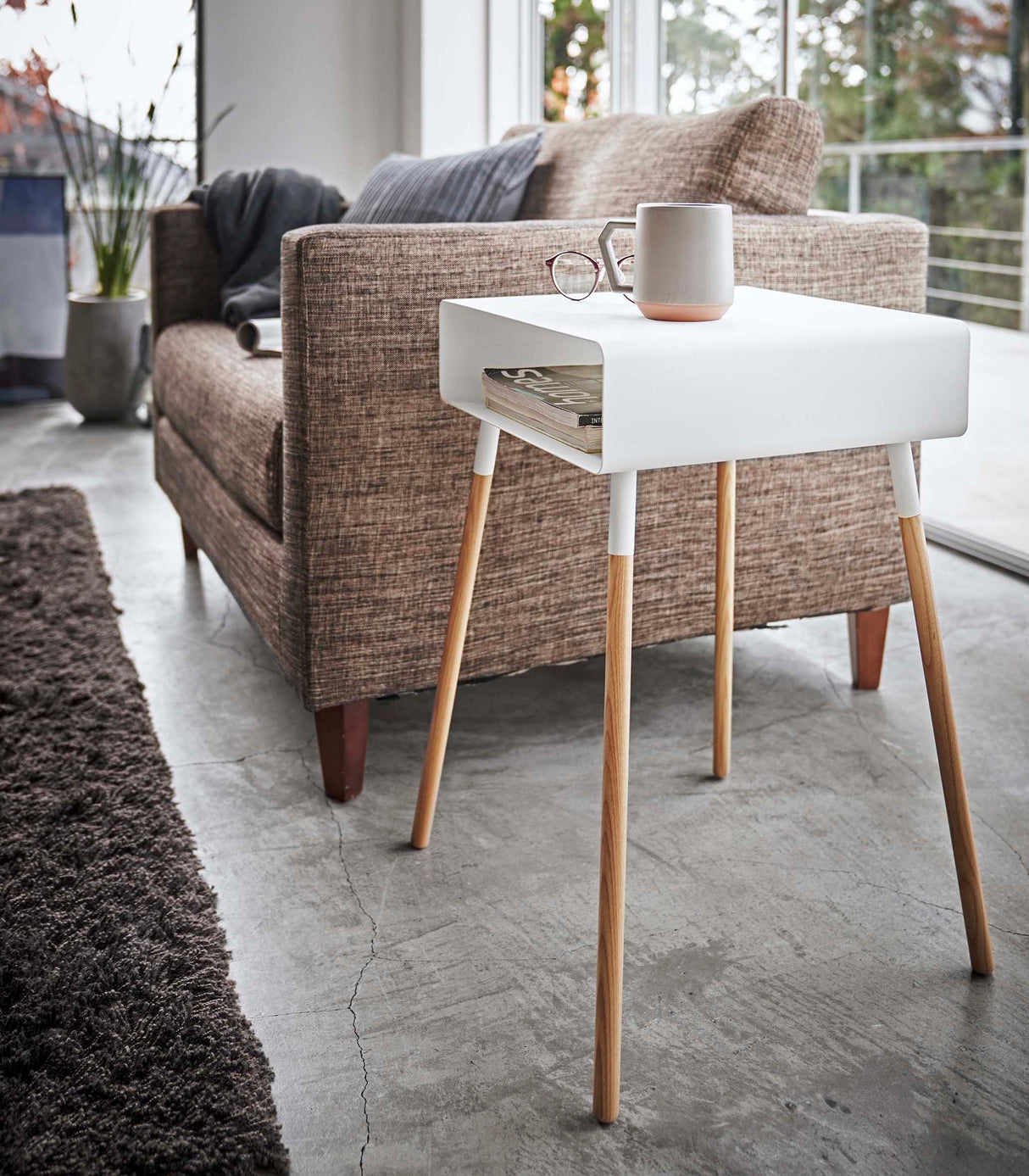Storage Table - Two Sizes - Steel + Wood from Yamazaki Home