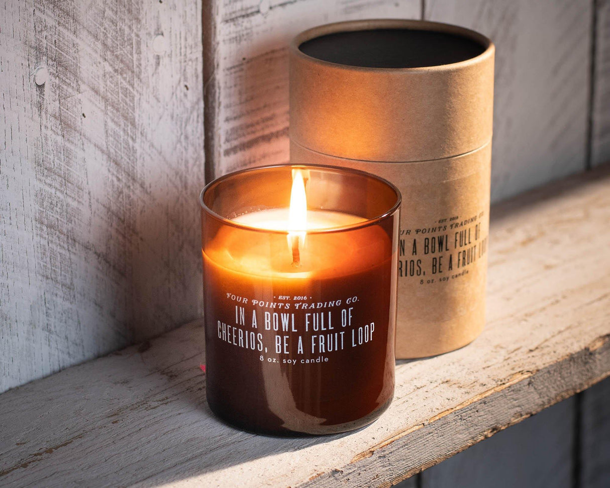 In A Bowl Full Of Cheerios 8oz Soy Candle from Four Points Trading Co.