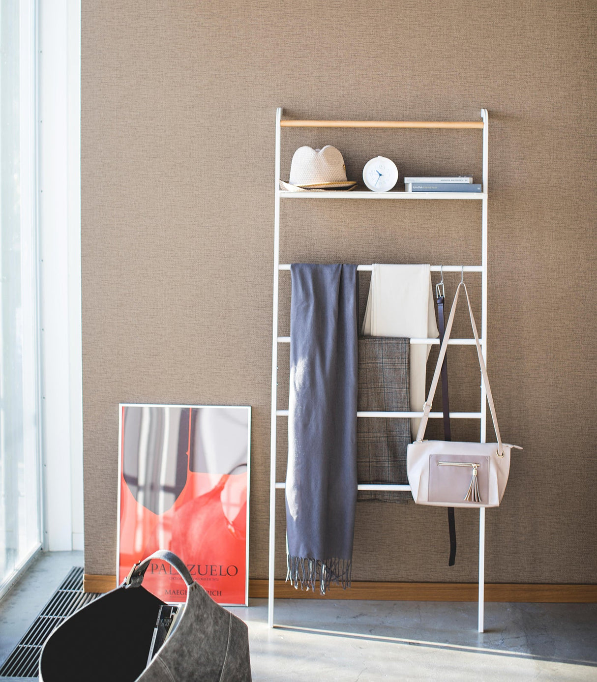 Leaning Storage Ladder - Two Styles - Steel from Yamazaki Home