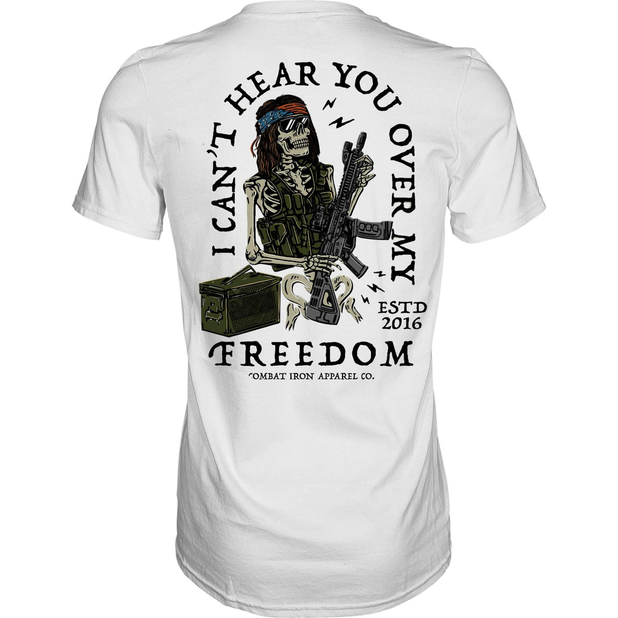 I Can't Hear You Over My Freedom AR Guitar Men's T-Shirt From Combat Iron Apparel