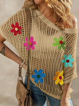 Beige Crochet Knit See-Through Tunic Top from MsDressly