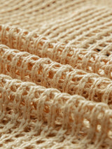 Beige Crochet Knit See-Through Tunic Top from MsDressly