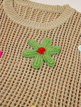 Beige Crochet Knit See-Through Tunic Top from MsDressly