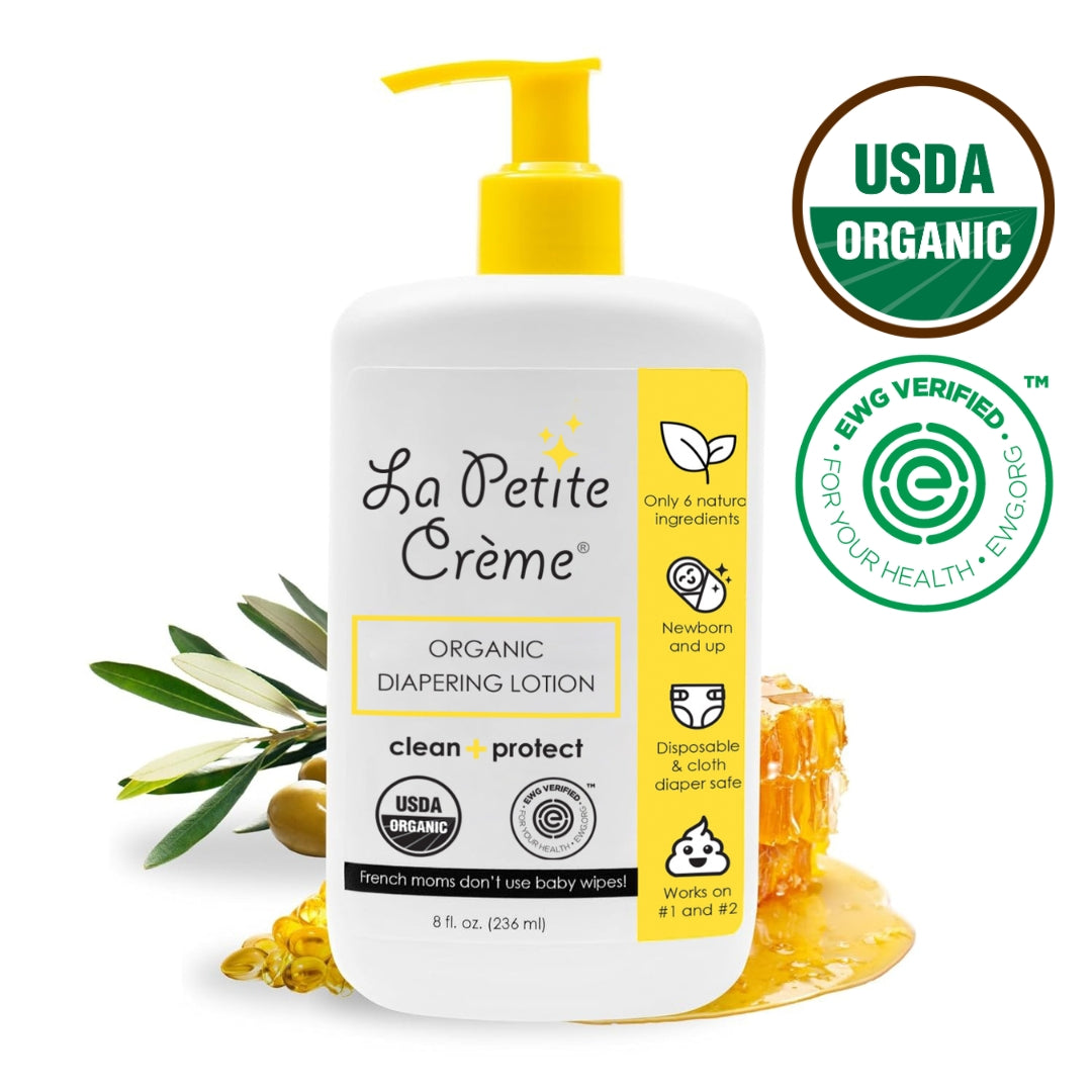 Organic French Diapering Liniment Lotion - Pump Bottle - 8 oz from La Petite Creme