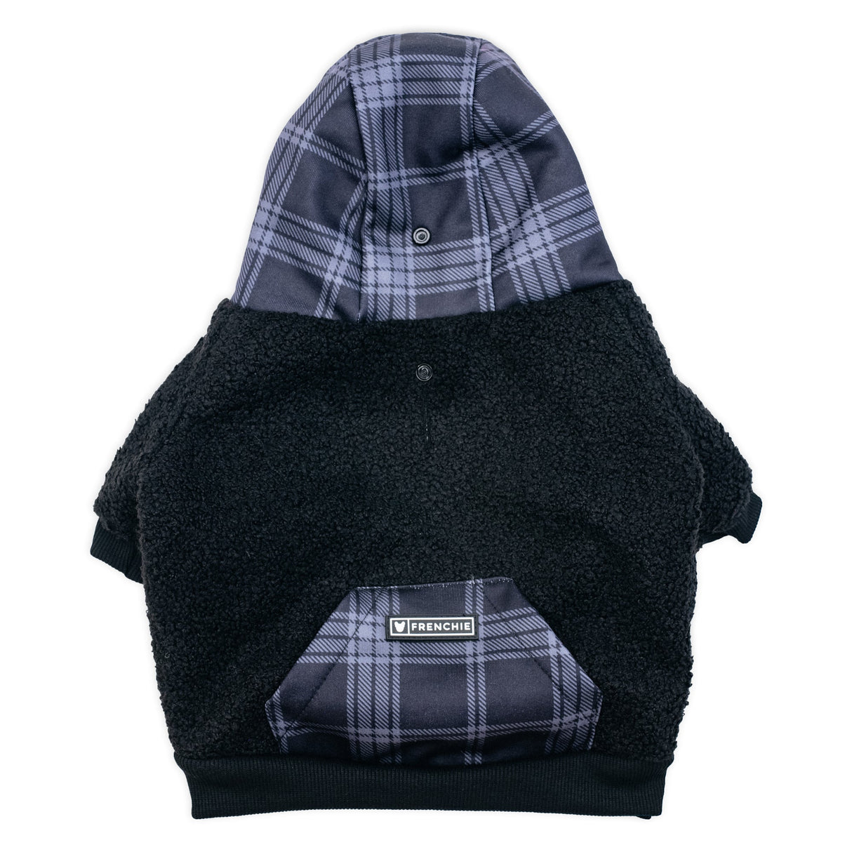 Frenchie Dog Hoodie - Black Plaid from Frenchie Bulldog