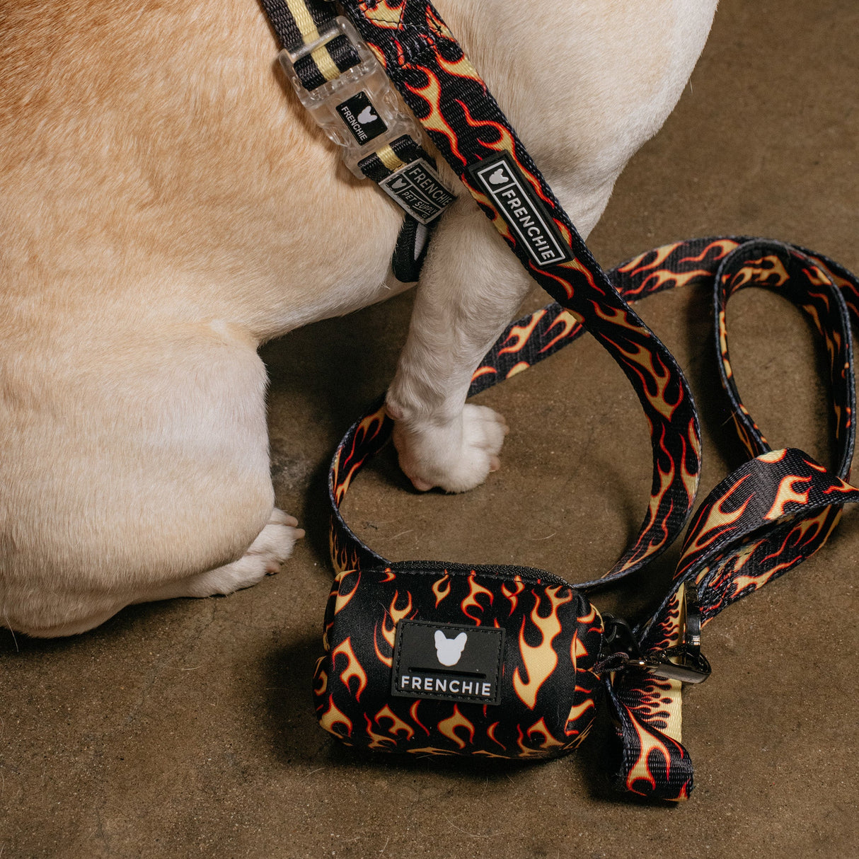 Frenchie Poo Bag Holder - Flames (Orange) from Frenchie Bulldog