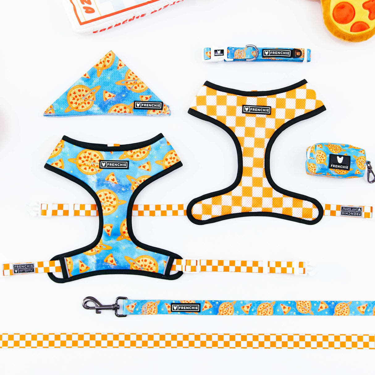 Frenchie Duo Reversible Harness - Galaxy Pizza from Frenchie Bulldog