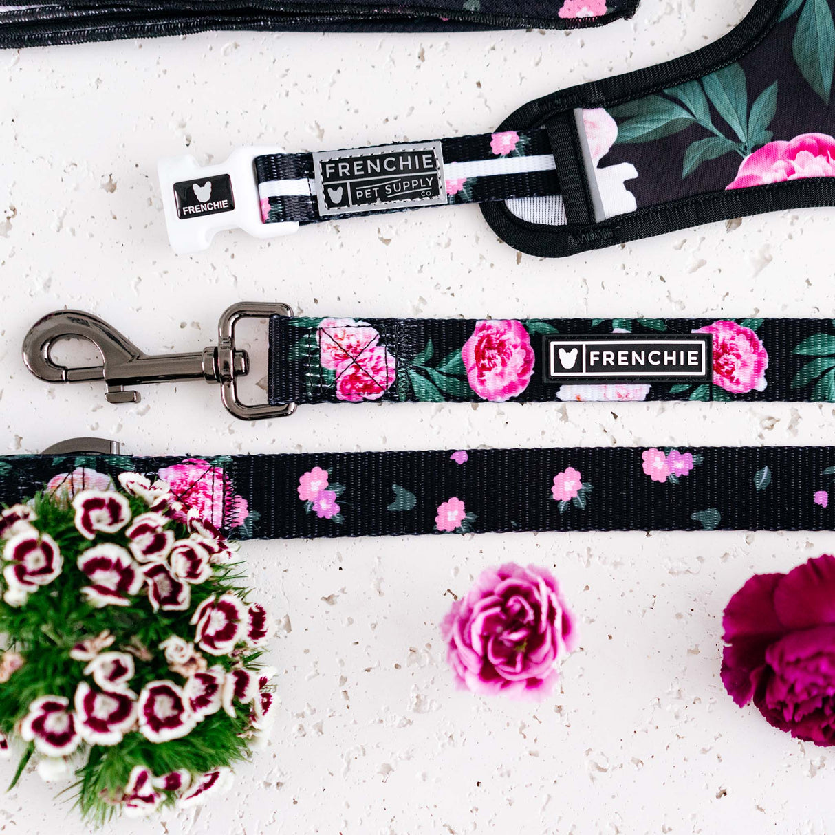 Frenchie Comfort Leash - Moody Floral from Frenchie Bulldog