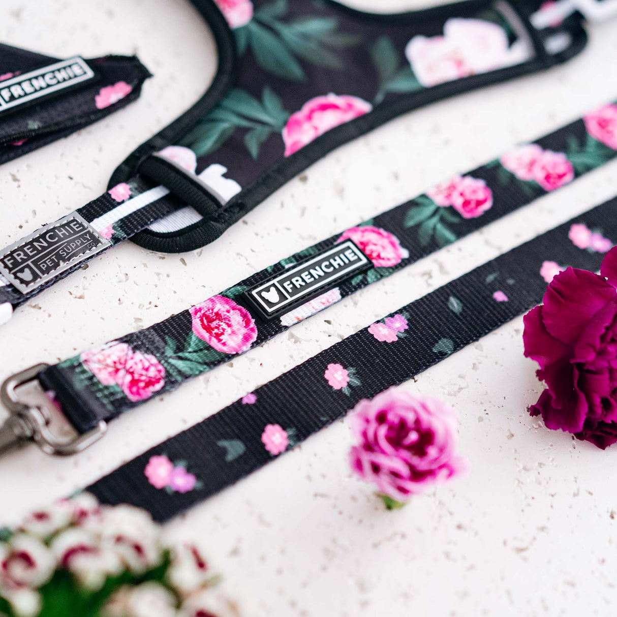Frenchie Comfort Leash - Moody Floral from Frenchie Bulldog