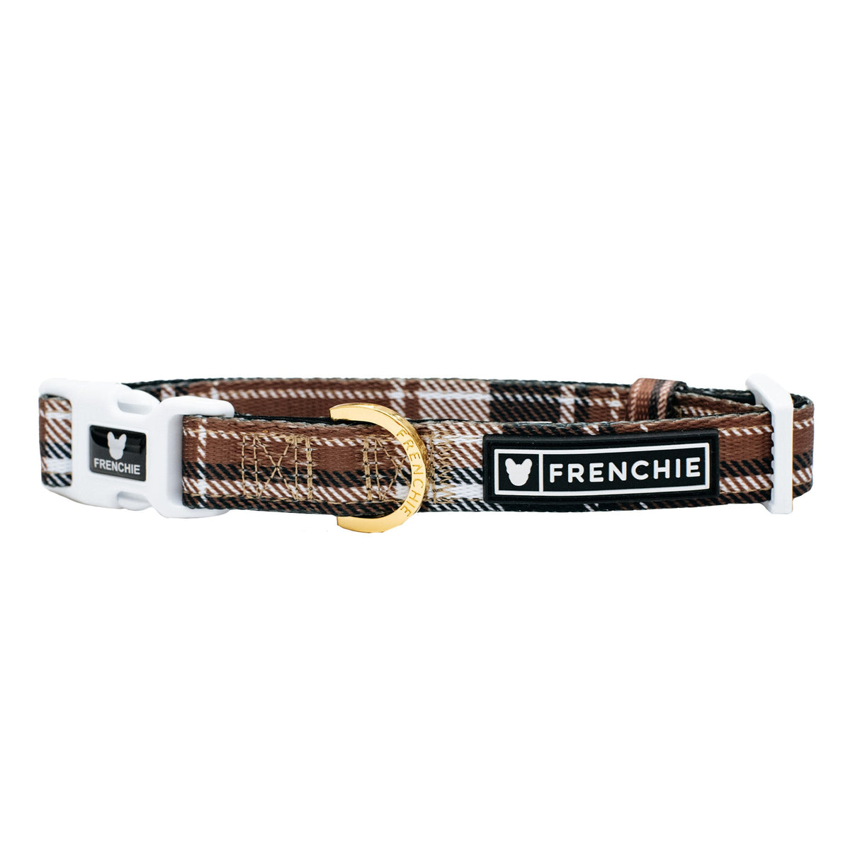 Frenchie Comfort Collar - Cocoa Plaid from Frenchie Bulldog