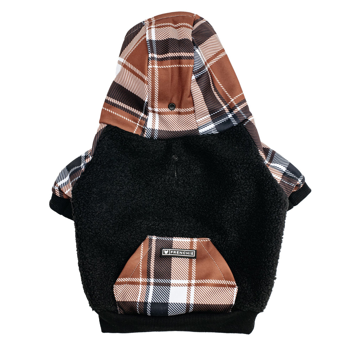 Frenchie Dog Hoodie - Cocoa Plaid from Frenchie Bulldog