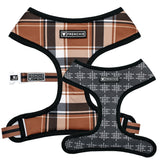 Frenchie Duo Reversible Harness - Cocoa Plaid from Frenchie Bulldog