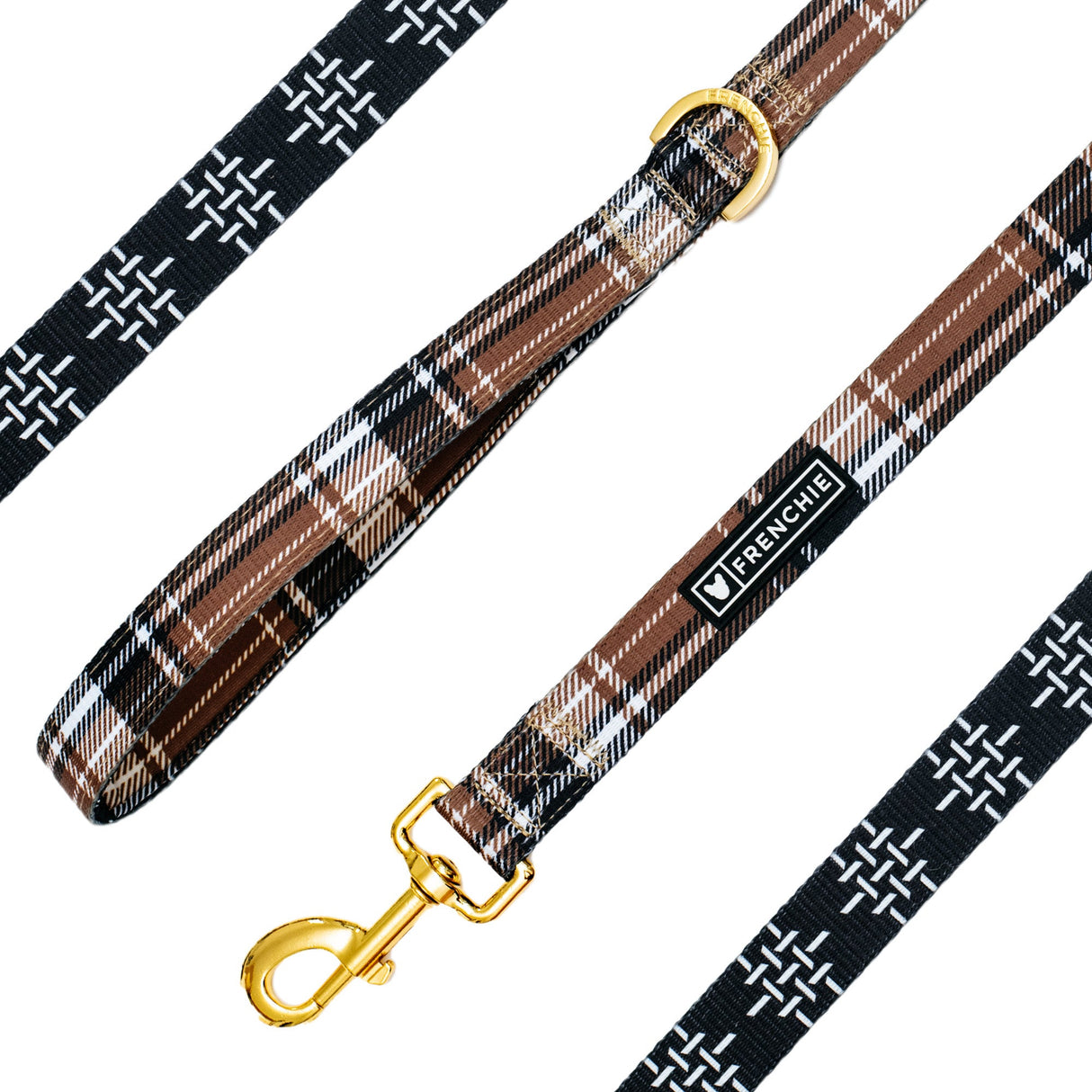 Frenchie Comfort Leash - Cocoa Plaid from Frenchie Bulldog