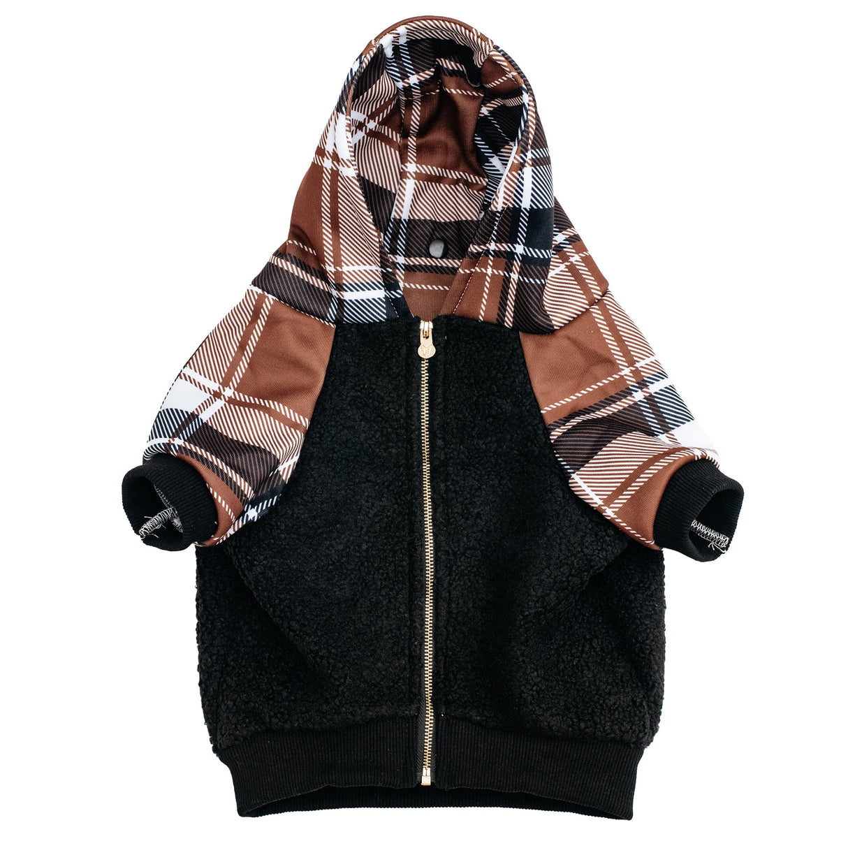 Frenchie Dog Hoodie - Cocoa Plaid from Frenchie Bulldog
