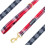 Frenchie Comfort Leash - Scarlet Plaid from Frenchie Bulldog