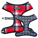 Frenchie Duo Reversible Harness - Scarlet Plaid from Frenchie Bulldog