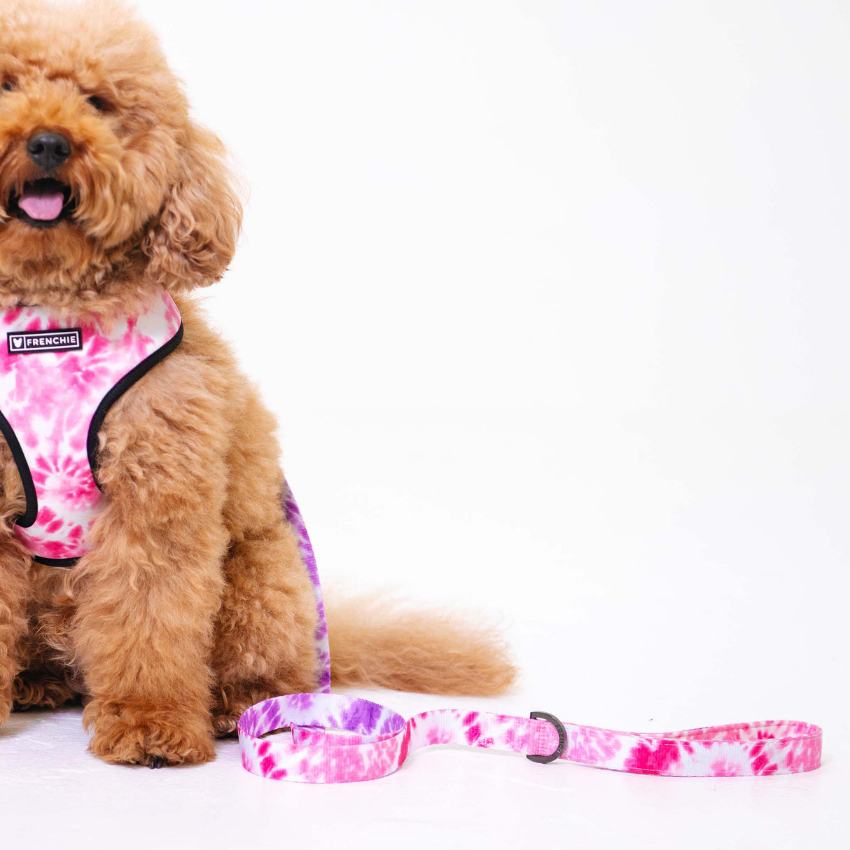 Frenchie Comfort Leash - Pink Tie Dye from Frenchie Bulldog