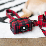 Frenchie Poo Bag Holder - Red Tartan from Frenchie Bulldog