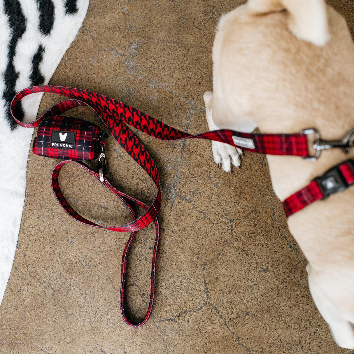 Frenchie Poo Bag Holder - Red Tartan from Frenchie Bulldog