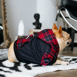 Frenchie Dog Hoodie - Red Tartan from Frenchie Bulldog