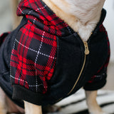 Frenchie Dog Hoodie - Red Tartan from Frenchie Bulldog
