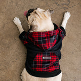 Frenchie Dog Hoodie - Red Tartan from Frenchie Bulldog